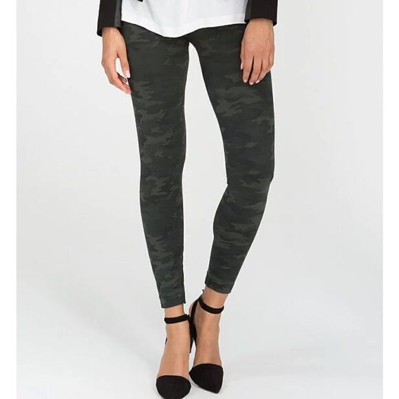 SPANX Look at Me Now Seamless High Waist Leggings Green Camo S - Picture 3 of 13